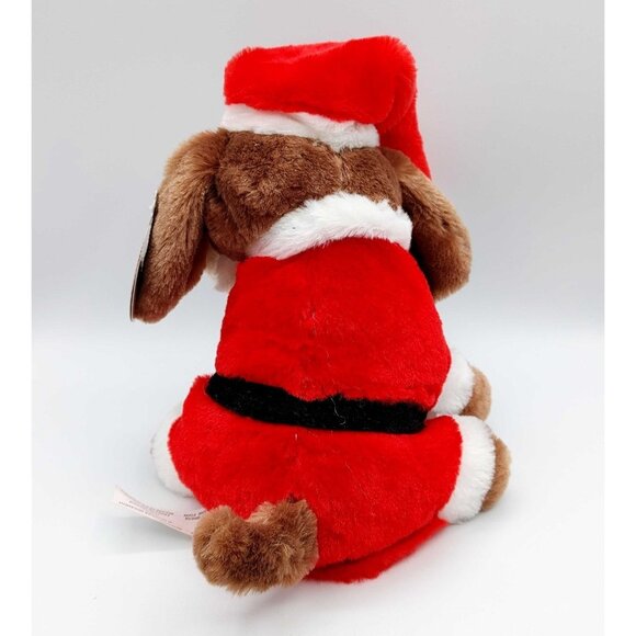 Dan Dee Animated Christmas Brown Dog Plush Toy Sings Dances 9 Inches Santa Suit - Picture 4 of 5